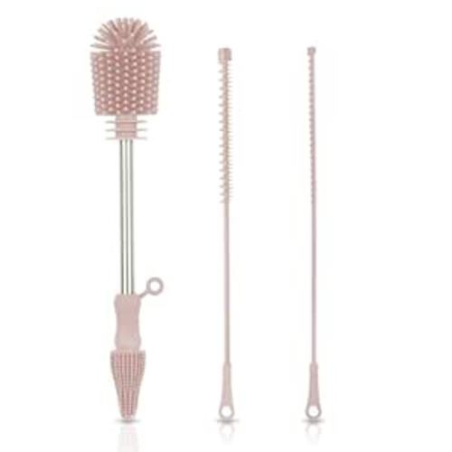 Amazon.com: Haakaa Silicone Cleaning Brush Kit - Baby Bottle Brush Cleaner for Breast Pump,Nipple,Breast Milk Storage Bag,Reusable Straw,Sippy Cup - Food Grade Silicone Bristles, Portable - 3 Pcs - Blush : Baby