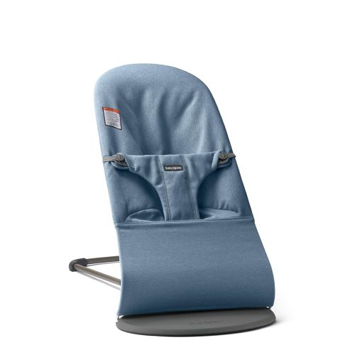 BabyBjörn Bouncer Bliss, Woven mélange, Blue | 2-in-1 Adjustable Baby Bouncer Seat and Toddler Chair, Newborn to Toddler (8-29 lbs), 4 Positions, Lightweight & Portable