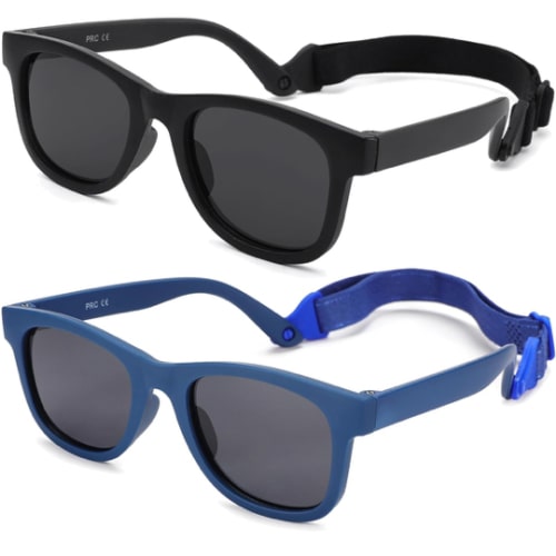 Flexible Polarized Baby Sunglasses with Strap Adjustable for Toddler & Newborn Infant 0-18 Months