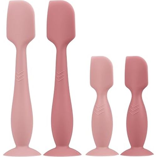 Baby Butt Paste Spatula - 4 Pack Diaper Cream Spatula Applicator Silicone Baby Butt Paste Spatula for Babies, Newborn, 2 x Large Size, 2 x Small Size (Blush/Mauve)