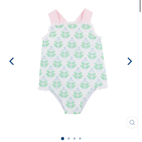 Sisi Sunsuit - Hanover Hand Block with Palm Beach Pink & Buckhead Blue