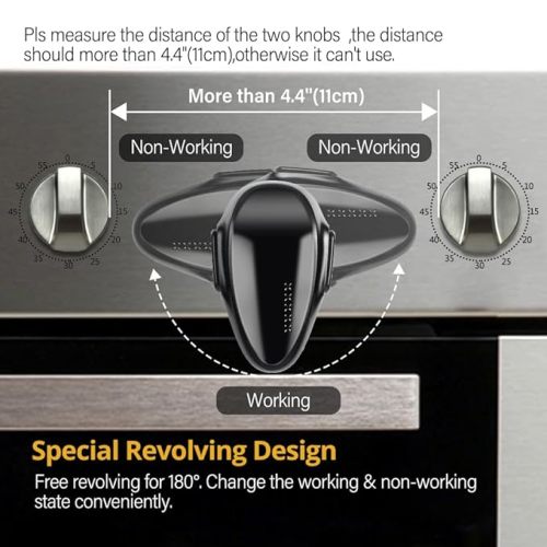 EUDEMON 1 Pack Childproof Oven Door Lock, Oven Front Lock Easy to Install & Heat-Resistant Material no Tools Need or Drill (Black)(ONLY for Flat Surface)