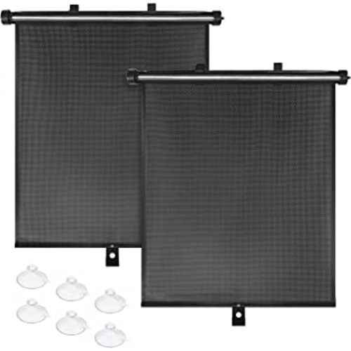 BOGI Car Window Shade (2 Pack) Car Roller Sunshade for Side Window,Car Sun Window Shade,Protect Baby,Kids and Pets from UV Rays Sun Glare,Suitable for Most Cars,SUV, Trucks,House and Office Window