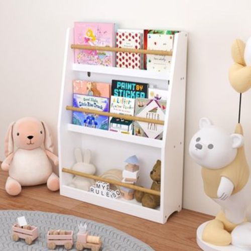 KWPZQEB Kids Bookshelf, 3 Tiers Book Shelf for Kids Rooms, Kids Bookcase Rack Wall for Bedroom, Study Living Room