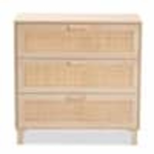 Baxton Studio Sebille 3-Drawer Light Brown Chest of Drawers (31.5 in. H x 31.5 in. W 15.7 in. D) 207-12464-HD