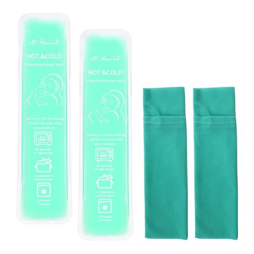 Postpartum Ice Pack, Hot and Cold Pads for After Delivery Essentials, Gel Cooling Pad, Fast Pain Relief Convenient for Perineal Recovery Helps Reduce Swelling (Green, MomKid Pattern)