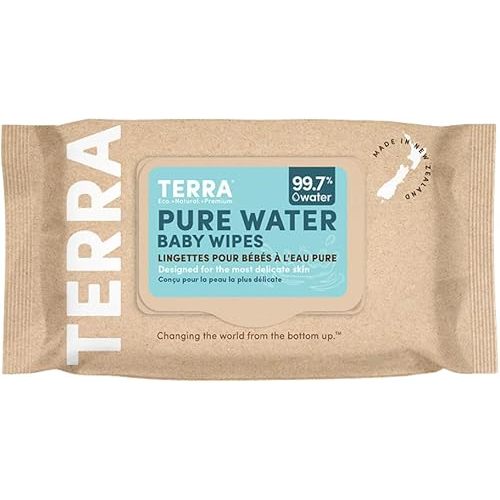Bamboo Baby Wipes: Pure Water Wipes, 99.7% Pure New Zealand Water, 100% Biodegradable Bamboo Fiber, 0% Plastic, Unscented Baby Wipes for Sensitive Skin, 1 Pack of 70 Wipes