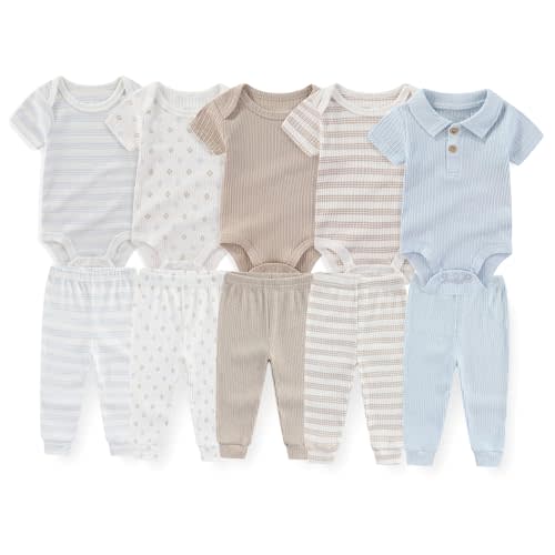 JELYLOVE Unisex Baby Boy Girl Pants Sets 10 pack Cotton Casual New born Clothes Comfort Infant Outfit