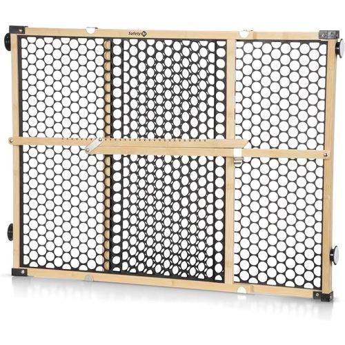Safety 1st Eco-Friendly Nature Next Bamboo Baby Gates for Doorways, No Drill Baby Gate with Door, Dog Gates, Fits 28"-42", 24" High, Bamboo and Black