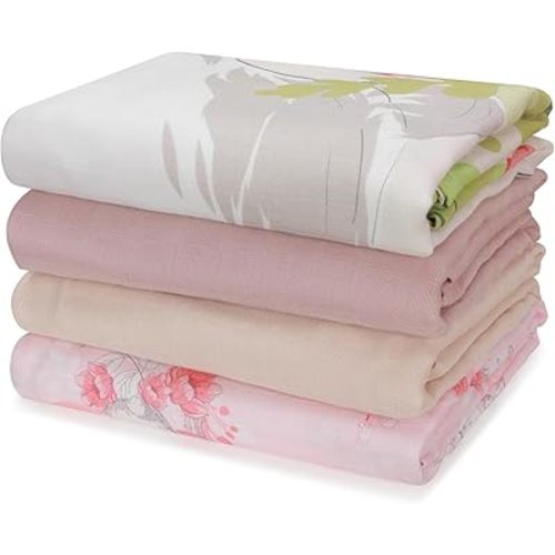 Muslin Swaddle Blankets, Nursery Receiving Blankets for Girls & Boys, Soft & Breathable Baby Muslin Swaddle, Large 47 x 47 inches, New Born Essentials, 4 Pack, Pink Rabbit
