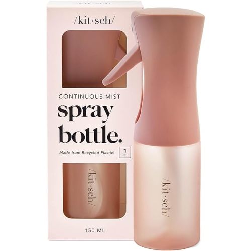 Kitsch Continuous Spray Bottle for Hair – Fine Mist Water Mister & Water Spray Bottle – Recycled Hair Spray Bottle – Spray Bottles for Cleaning, Styling, Plants & More – Terracotta, 150ml