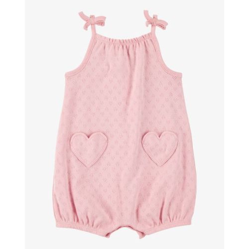 Baby Heart Pockets Cotton Romper - Pink - Carter's | Carter's