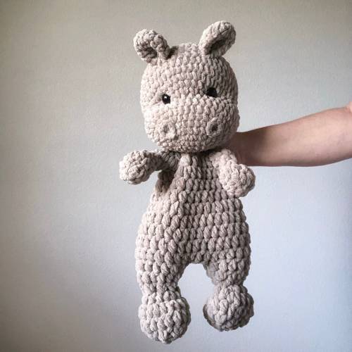 Hippo Snuggler | Hippo Lovey | Crochet Hippo |  Gray