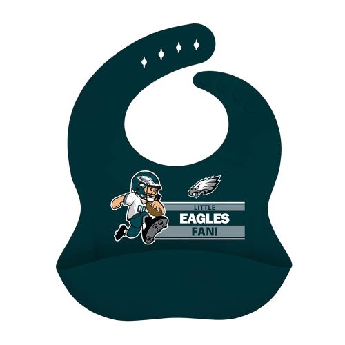 Baby Fanatic Infant/Toddler Silicone Bib - Philadelphia Eagles, Water Resistant, Machine Washable
