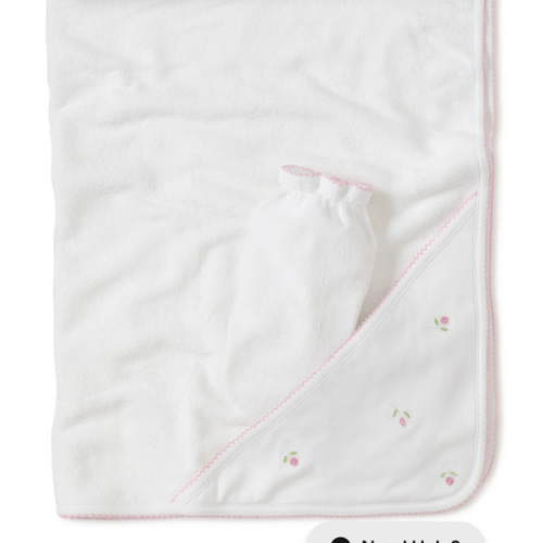 Garden Roses Hooded Towel with Mitt