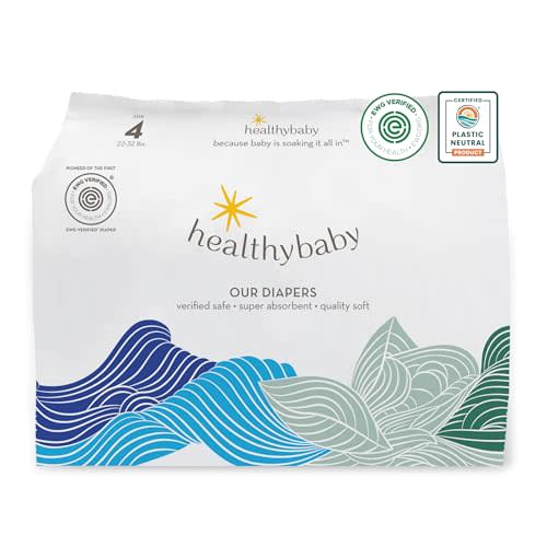 Our Diapers | EWG Verified Safe & Plant-Based Diapers | Leak Protection | Soft Organic Cotton Shell | Chlorine-Free Diaper for Sensitive Skin | Size 4 (22-32 lbs) 36 Count
