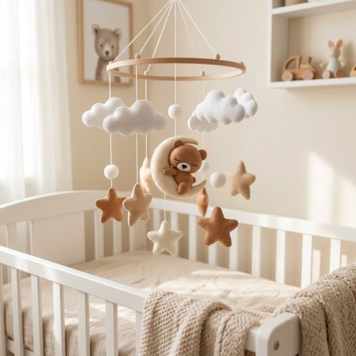 Brown Teddy Nursery Mobile - Timber Tinkers – Tinker Gifts