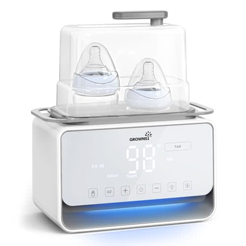 GROWSNY Fast Baby Bottle Warmer, 12-in-1 Milk Warmer with Steam and Water Bath Warming Modes for Breastmilk &Formula, Food Heating,with Thaw, Steri-lize, Egg Boil Function, Fits Most Types of Bottles