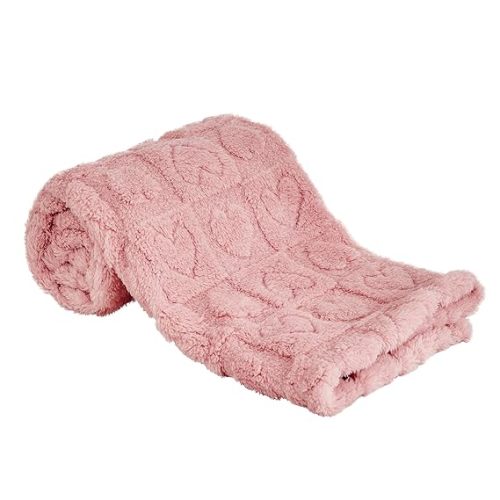 Yurhap Fleece Baby Blanket Heart Checkered Blanket, Ultra Soft Cozy Baby Blankets for Girls Boys, Fluffy Infant Toddler Newborn Receiving Blankets for Crib Stroller 30”×40” (Dark Pink)