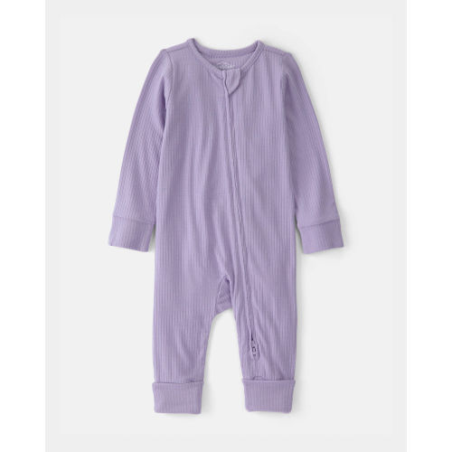 Baby Girl 2-Way Zip PurelySoft Sleep & Play Pajama - Purple