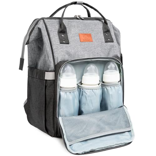 KeaBabies Baby Diaper Bag Backpack - Baby Bag for Boys, Girls, Waterproof Multi Function Baby Backpack, Large Diaper Bags for Baby Girl, Baby Boy, Travel Diaper Bag with Changing Pad (Graphite)