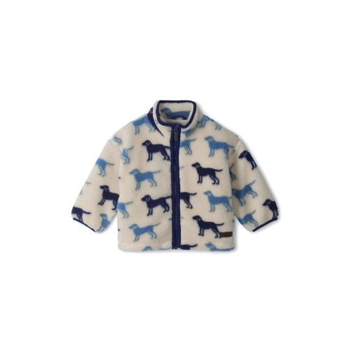 Dog Print High Pile Fleece Jacket