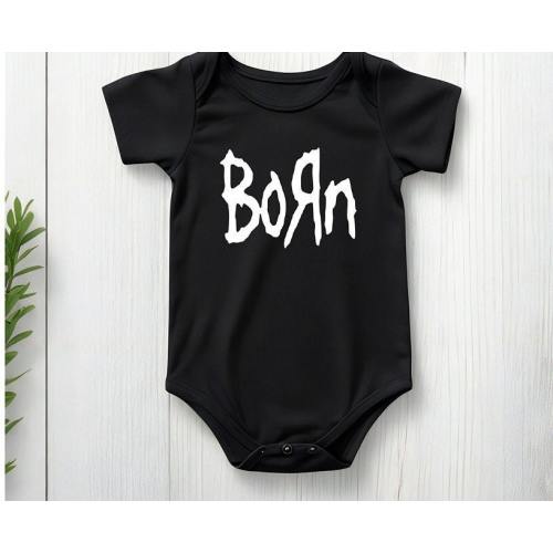 Korn Fans Baby Gift- Black &quot;Born&quot; Baby Bodysuit- Rock Baby Gift- Rock Fan Baby Shower Gift- Metal Fan New Baby Gift