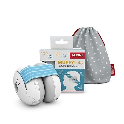 Alpine Muffy Baby - Baby Ear Muffs for Noise Protection up to 36 Months - CE & ANSI Certified - Noise Reduction Baby Headphones - 23dB - Must-have Item for Every Parent - Blue