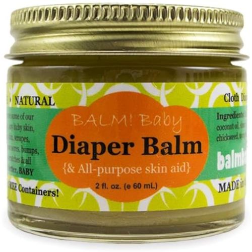 Diaper Balm - Organic Diaper Rash Cream – Cloth Diaper Rash Cream Balm | Multipurpose Skin Aid | Natural – Vegan - Herbal | Rash Ointment for Infants Kids | Plastic Free | Made in USA