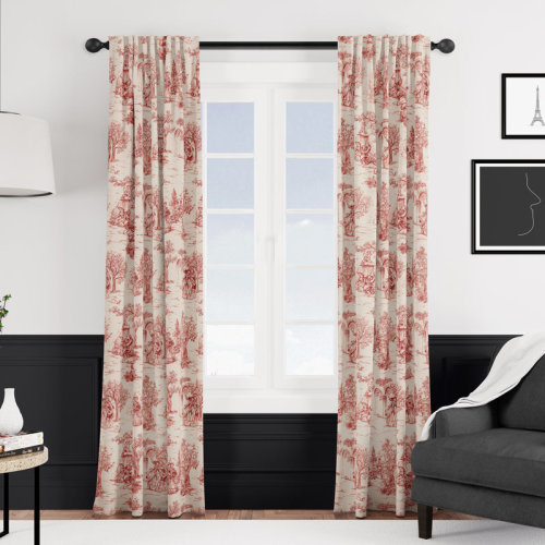 The Tailor's Bed Promenade 100% Cotton Toile Room Darkening Rod Pocket Single Curtain Panel | Wayfair