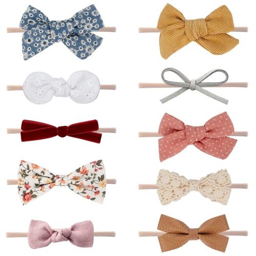 Baby Girl Headbands and Bows, Newborn Infant Toddler Nylon Hairbands Hair Accessories