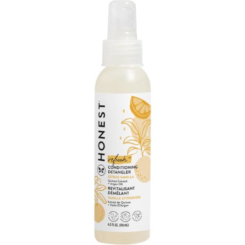 The Honest Company Conditioning Hair Detangler | Leave-in Conditioner + Fortifying Spray | Tear-free, Cruelty-Free, Hypoallergenic | Citrus Vanilla Refresh, 4 fl oz