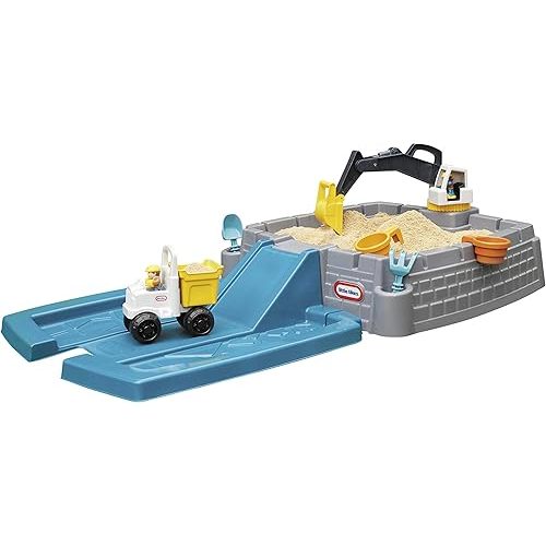 Little Tikes Dirt Diggers Excavator Sandbox for Kids, Including lid and Play Sand Accessories,Multicolor