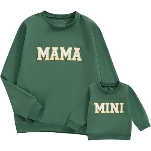 Mommy and Me Matching Outfits Mama and Mini Long Sleeve Crewneck Sweatshirt Halloween Mother Baby Matching Clothes