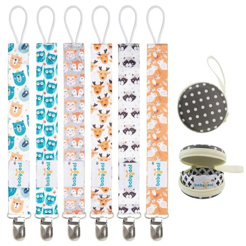 Babygoal Pacifier Clips - 6 Pack Holder for Boys & Girls, Fits Most Pacifier Styles & Teething Toys