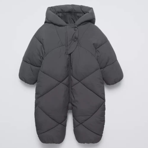 QUILTED NYLON ROMPER - Anthracite grey | ZARA United States