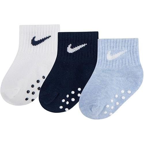 Nike Baby Core Ankle Gripper Socks, Pack of 3 (US, Age, 6 Months, 12 Months, COBALT)