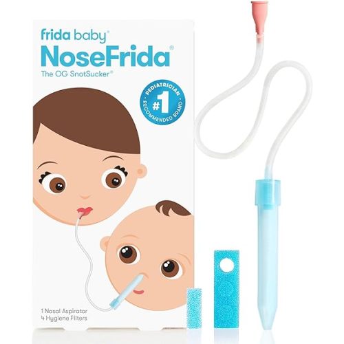 Frida Baby NoseFrida SnotSucker for Baby, Nasal Aspirator for Baby, Nose Sucker Baby Nasal Aspirator to Help Baby Breathe Easy