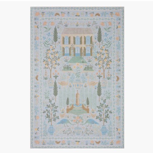 Menagerie Camont Printed Rug - Light Blue – Rifle Paper Co