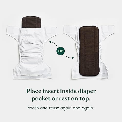 Naturally Nature Cloth Diaper Inserts, 5 Layer Rayon Fleece, Pack of 12, Resuable, Washable Inserts for Cloth Diapers, Gray Color
