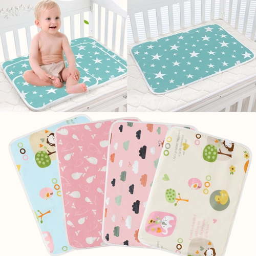 D-GROEE Printing Waterproof Diaper Changing Pad, Reusable Breathable Leak Proof Mattress Pad Portable Travel Baby Changing Mat