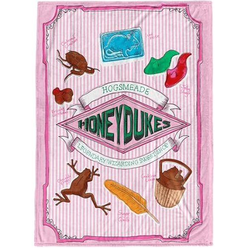 Warner Bros. Jay Franco Harry Potter Honeydukes Throw Blanket - Measures 50 x 70 inches - Fade Resistant Super Soft Fleece Bedding