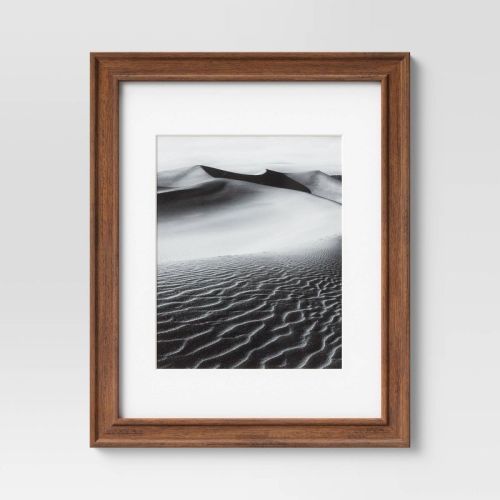 Wood Matted Wall Frame Midtone Woodgrain - Threshold™, Size: 11" x 14" Matted to 8" x 10"