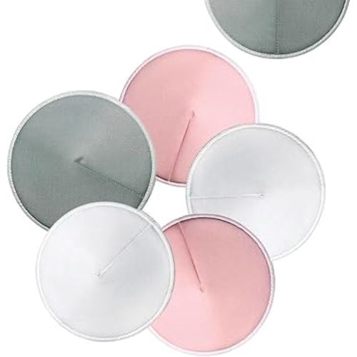 Washable Nursing Pads 6 PCS Reusable Breast Pads for Breastfeeding Soft and Super Absorbent Nipple Pads with Laundry Bag & Travel Storage Bag for Postpartum Essentials - 4.7inch