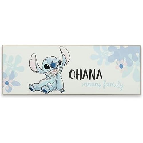 Disney Lilo and Stitch Ohana Means Family Tropical Wood Wall Decor - Large Stitch Wall Art for Home Decorating
