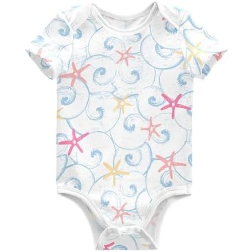 Ollabaky Unisex Baby Bodysuits Short-Sleeve Cotton Baby Clothes for Girls Boys 0-24 Months