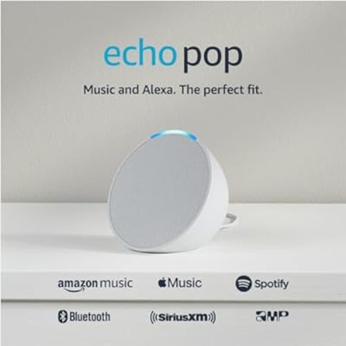 Amazon Echo Pop | Full sound compact smart speaker with Alexa | Glacier White