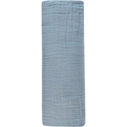 Ely's & Co. Cotton Muslin Swaddle Blanket 1-Pack for Baby Boy— 100% Cotton Muslin Extra-Large Swaddle Blankets (47” x 47”) Ocean Blue