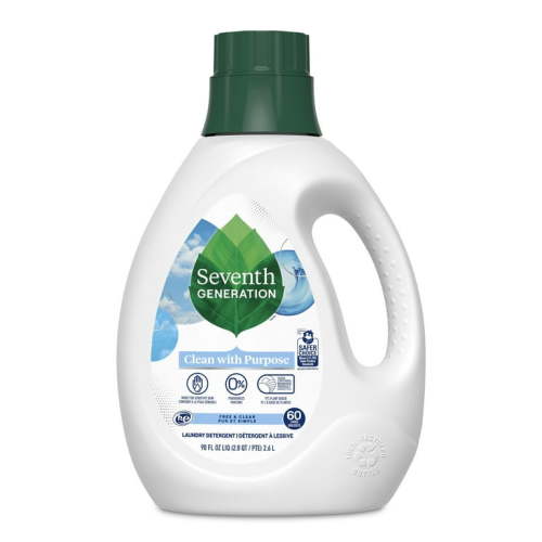 Seventh Generation Liquid Laundry Detergent Fresh Free & Clear, 90 oz 60 Loads 1 Count
