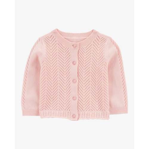 Baby Pointelle Button-Front Sweater Knit Cardigan - OshKosh | Carter's